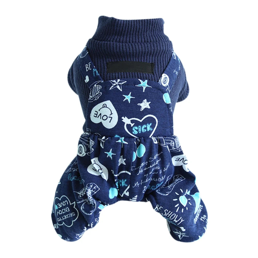 Winter Warm Pet Jumpsuit for Small Medium Dogs – Four-Legged Bodysuit for Chihuahua, Pug, & More