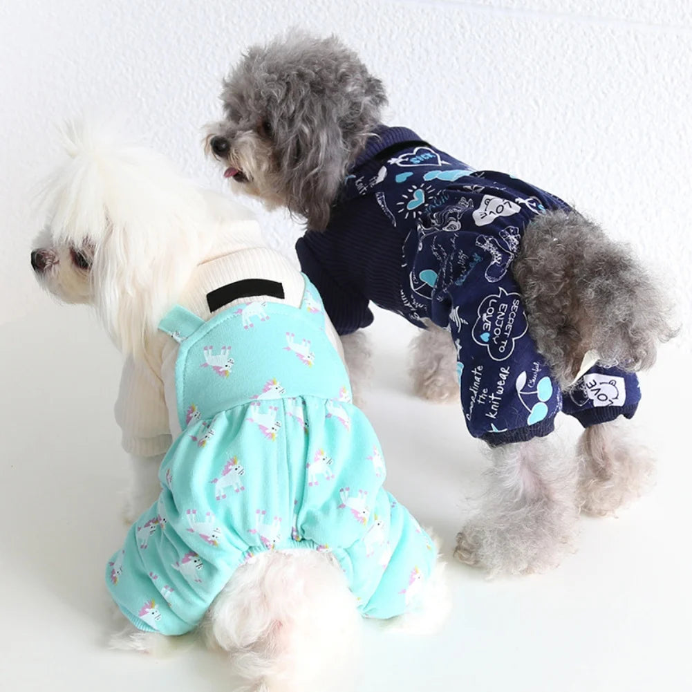 Winter Warm Pet Jumpsuit for Small Medium Dogs – Four-Legged Bodysuit for Chihuahua, Pug, & More
