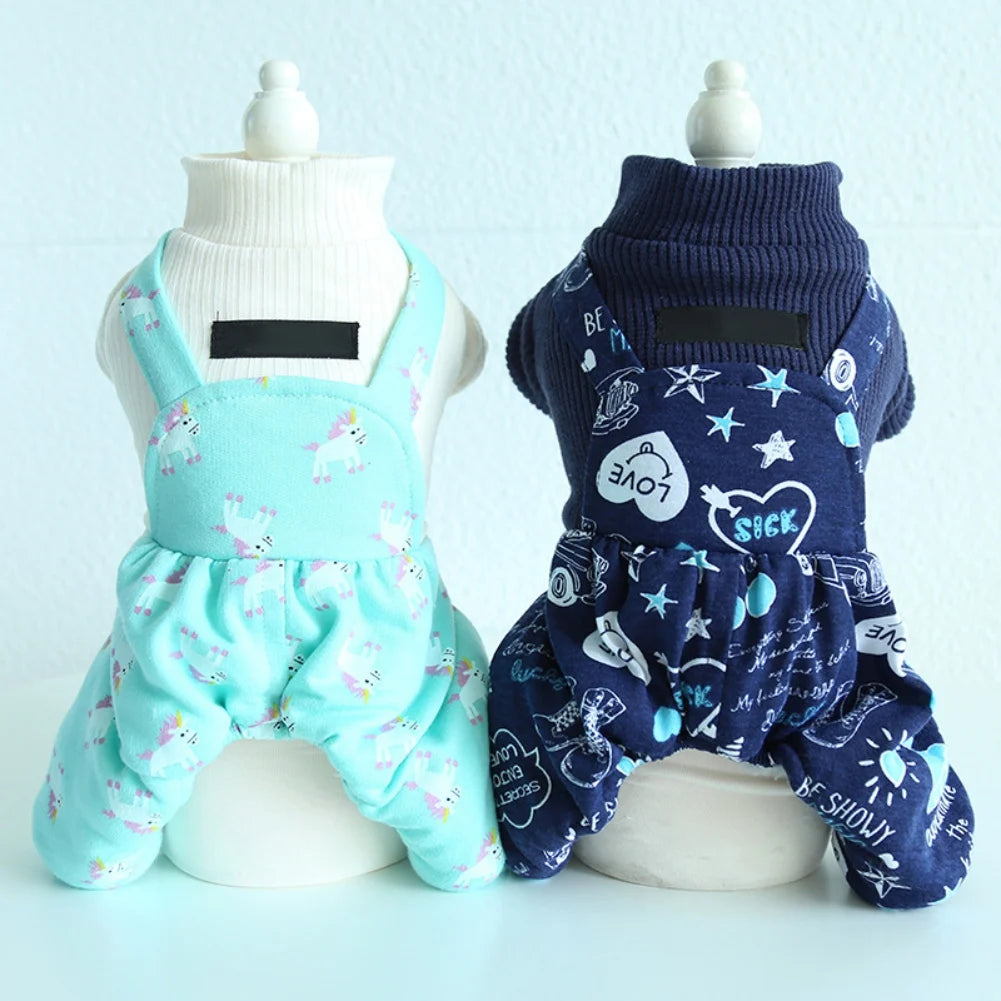 Winter Warm Pet Jumpsuit for Small Medium Dogs – Four-Legged Bodysuit for Chihuahua, Pug, & More