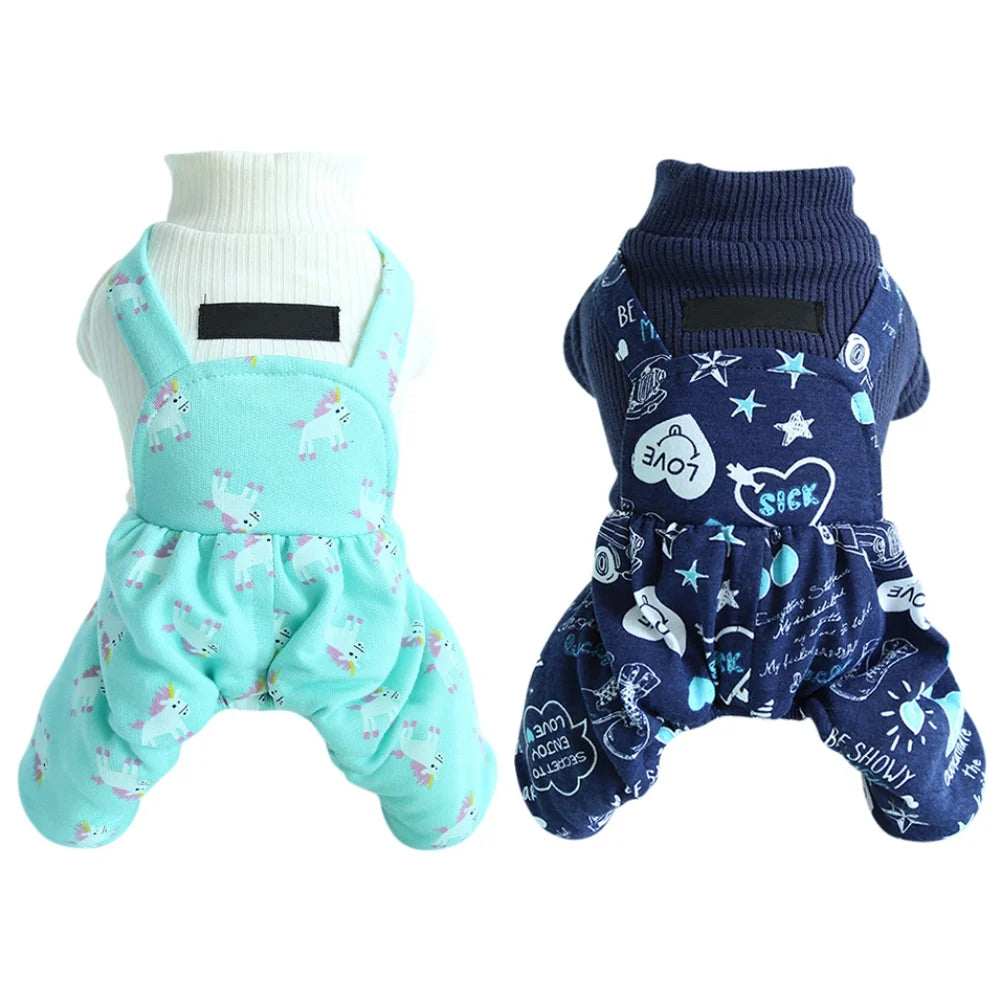 Winter Warm Pet Jumpsuit for Small Medium Dogs – Four-Legged Bodysuit for Chihuahua, Pug, & More