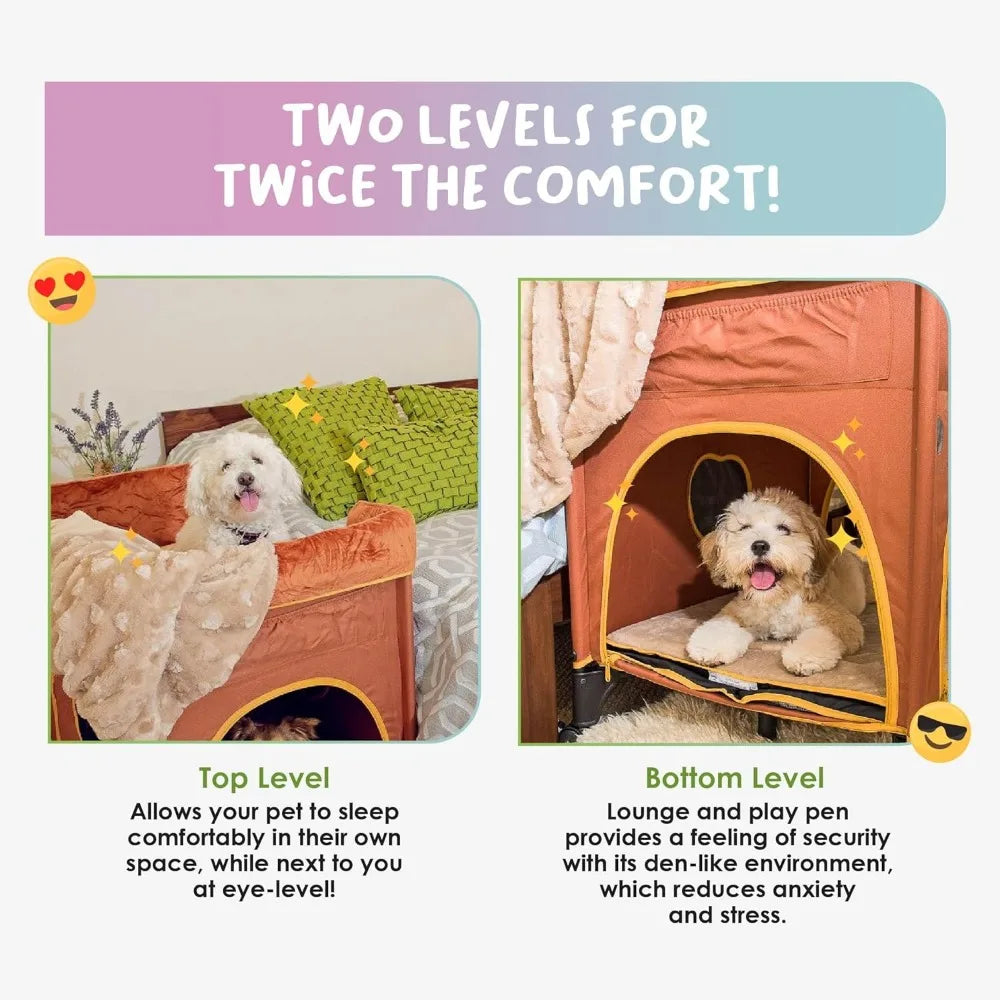 Bedside Lounge Pet Bed - Raised Bunk Beds for Medium Pets - Lion's Den Design