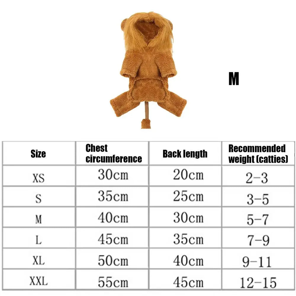 Cute Pet Dog Clothes Lion Costume Cartoon Tiger Hoodie Cosplay Dress Up