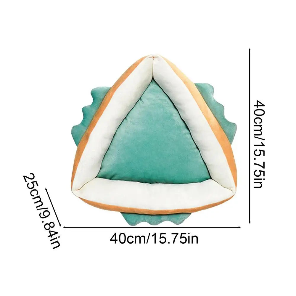 Cute Soft Triangular Pet Bed – Cozy Washable Cushion for Small Pets