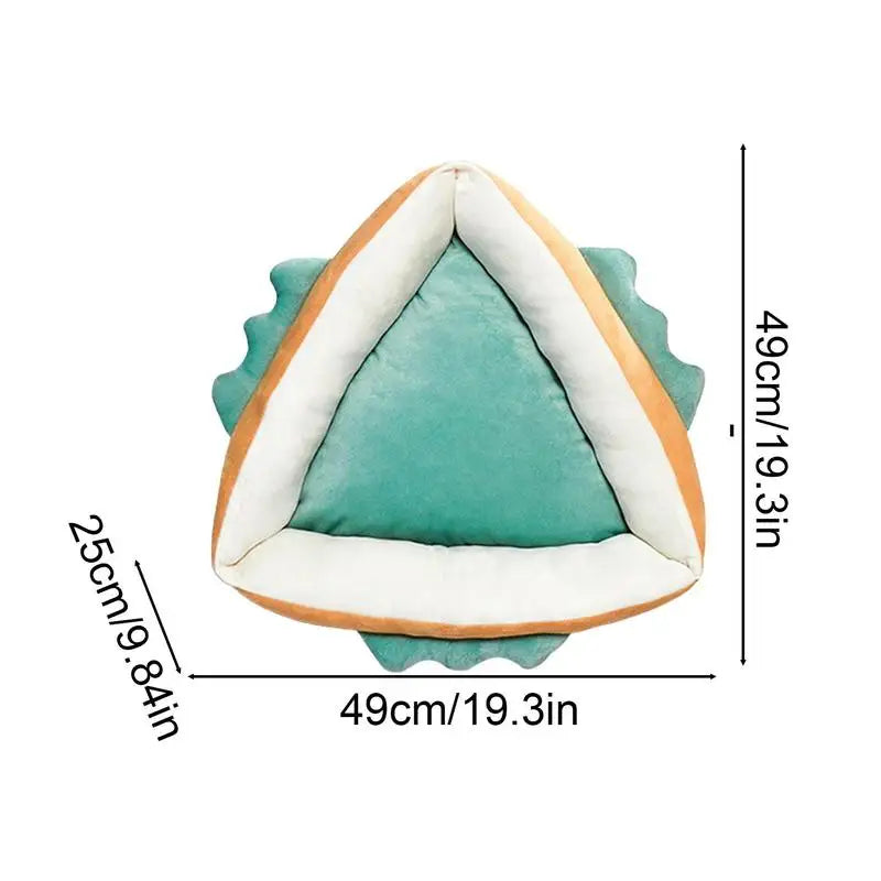 Cute Soft Triangular Pet Bed – Cozy Washable Cushion for Small Pets