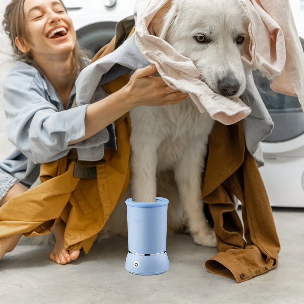 Automatic Pet Foot Washer Cup with Silicone Brush for Dogs & Cats