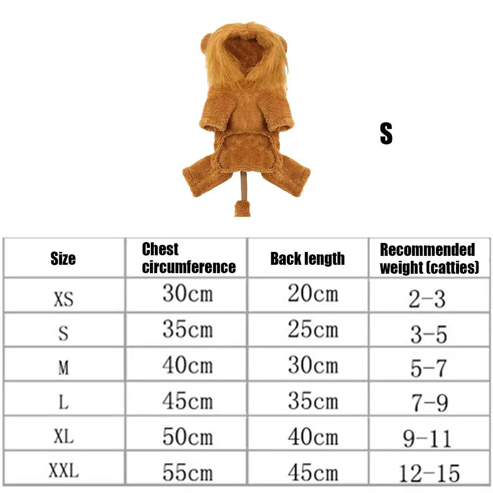 Cute Pet Dog Clothes Lion Costume Cartoon Tiger Hoodie Cosplay Dress Up