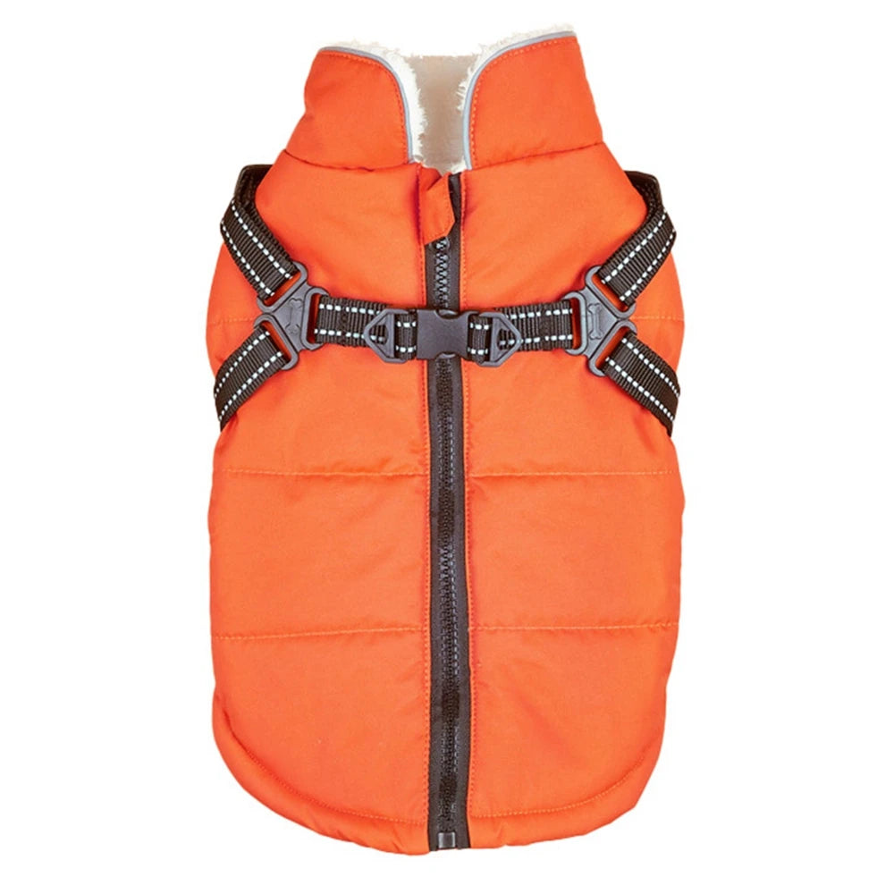 Waterproof Winter Dog Coat with Harness – Warm Pet Jacket for Chihuahua, Pug, French Bulldog