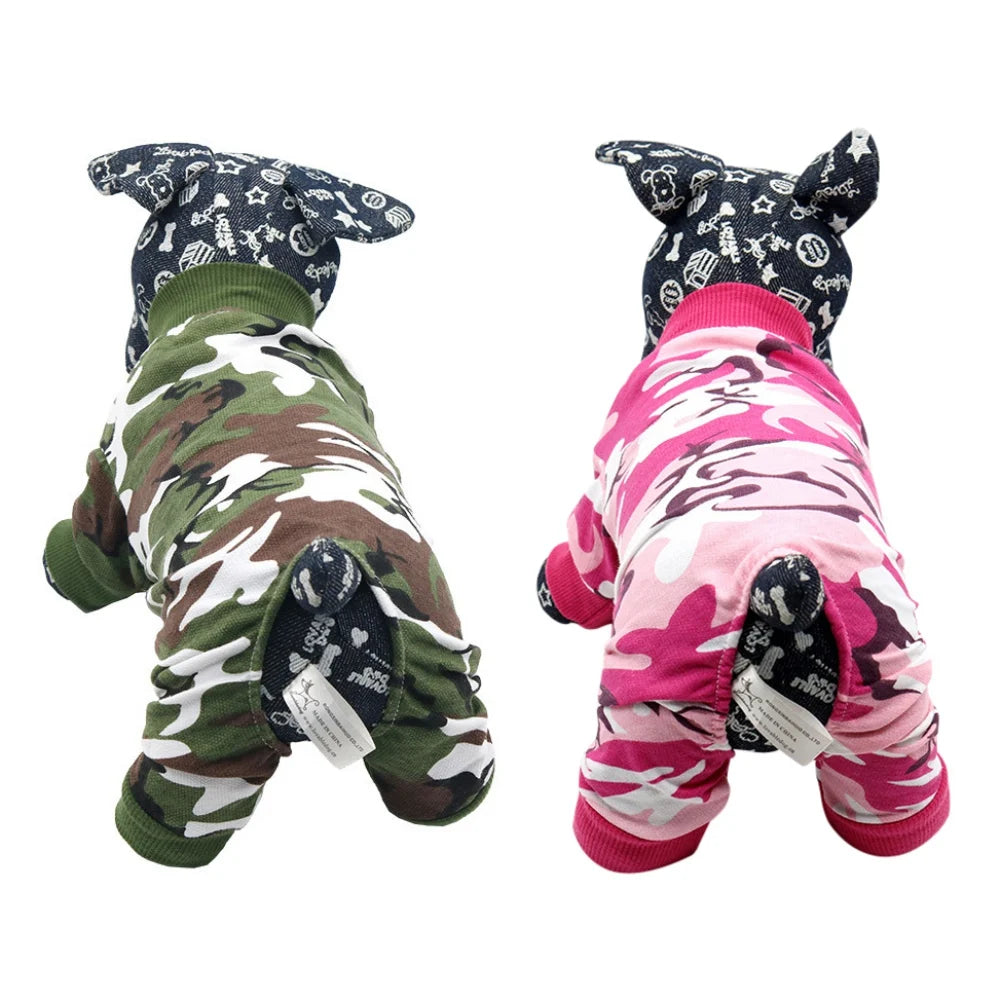 Soft Camouflage Dog Cat Jumpsuit – Cozy Puppy Pajamas