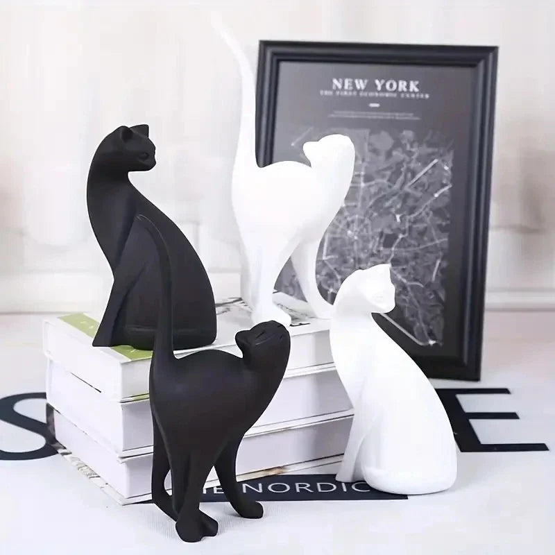 Resin Couples Cat Statues – Romantic Home Decor & Wedding Gift