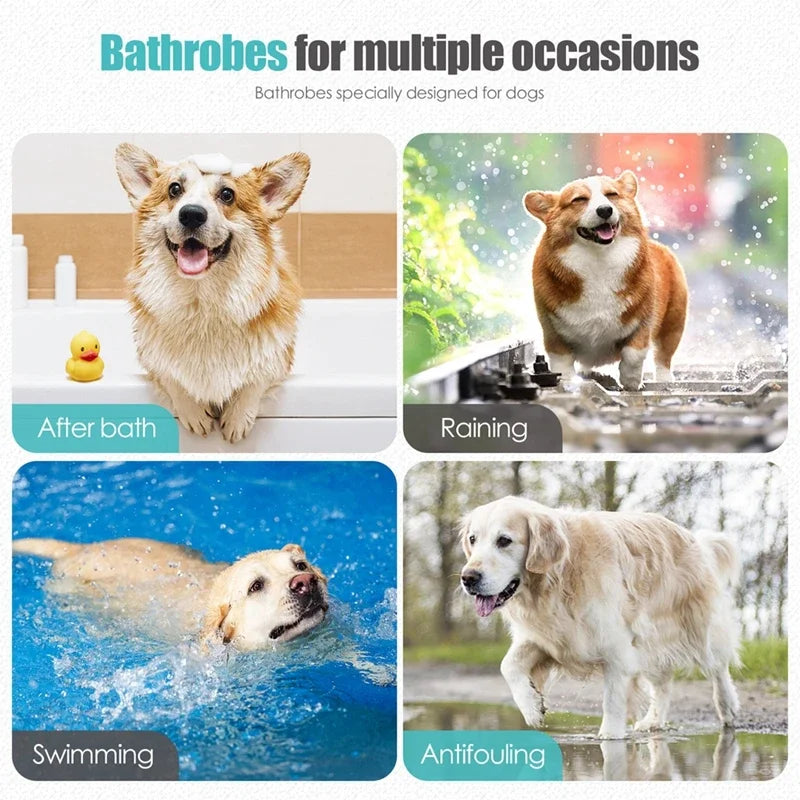 Pet Bathrobe Coat – Soft, Fast-Absorbing Towel for Dogs & Cats