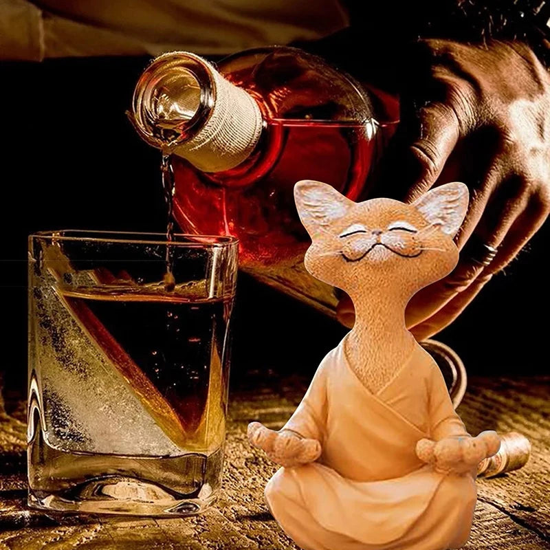 Meditation Cat Resin Statue - Sitting Cat Flower Home & Garden Ornament