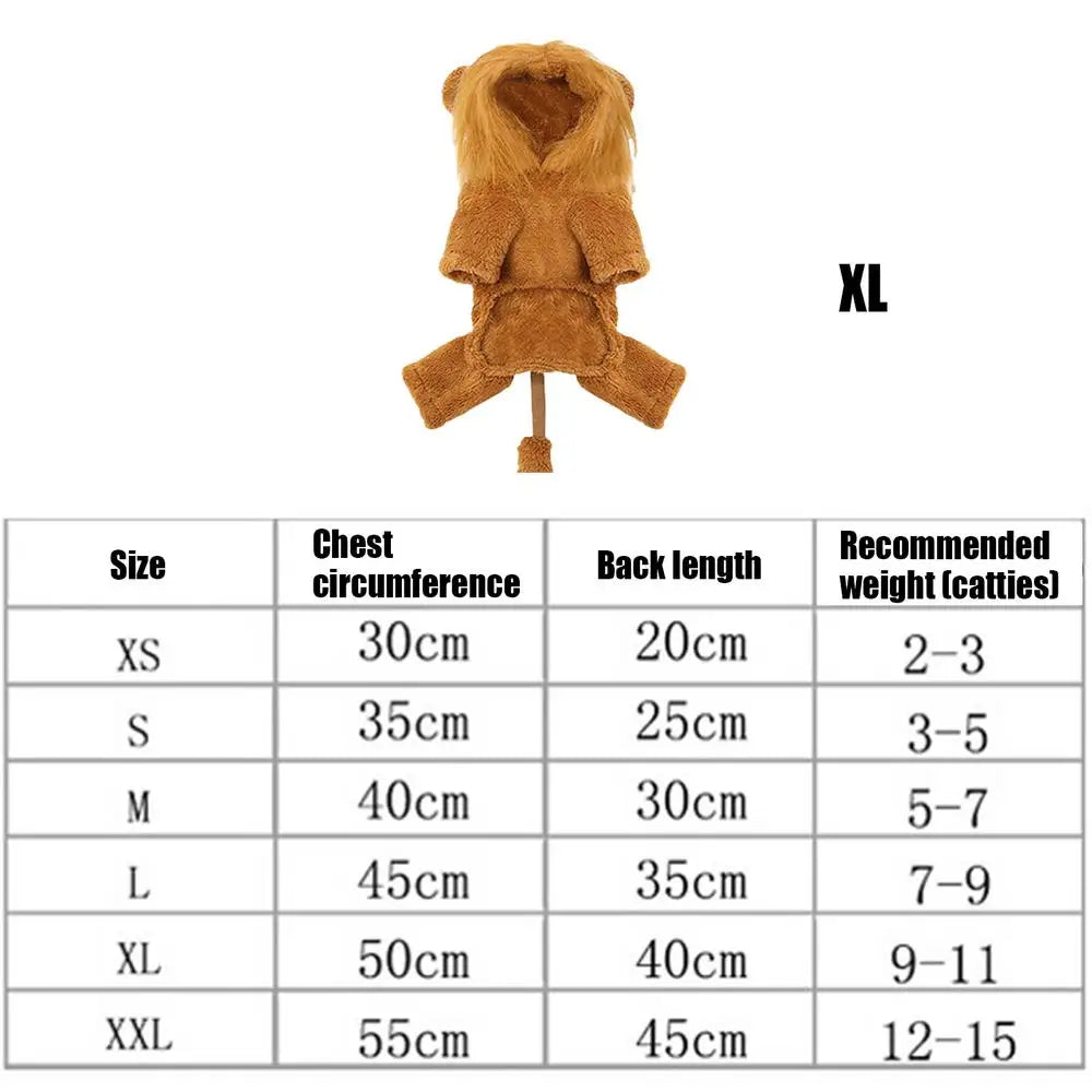 Cute Pet Dog Clothes Lion Costume Cartoon Tiger Hoodie Cosplay Dress Up