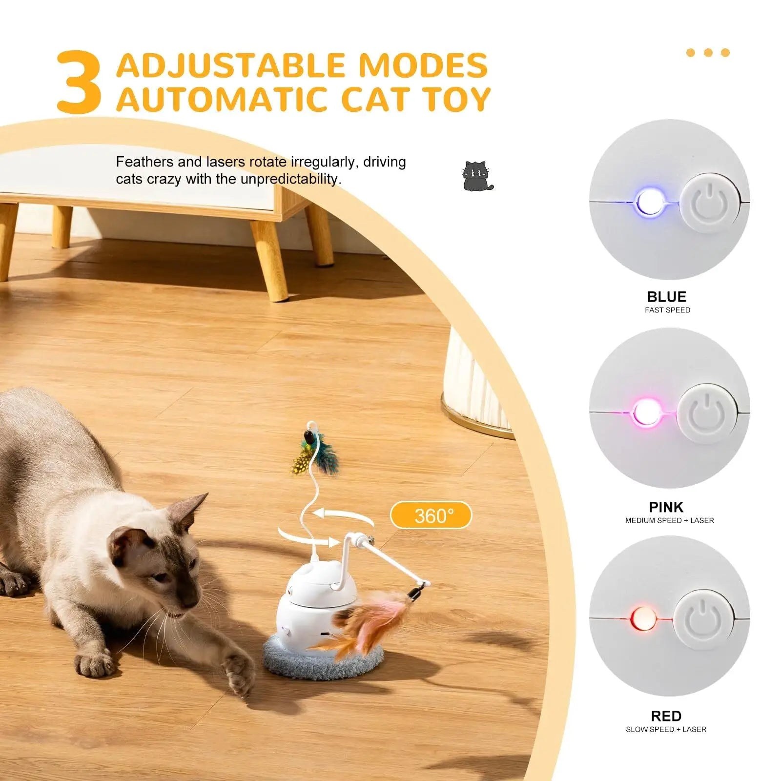 4-in-1 Rechargeable Automatic Cat Toy - Interactive Hide & Seek (White)