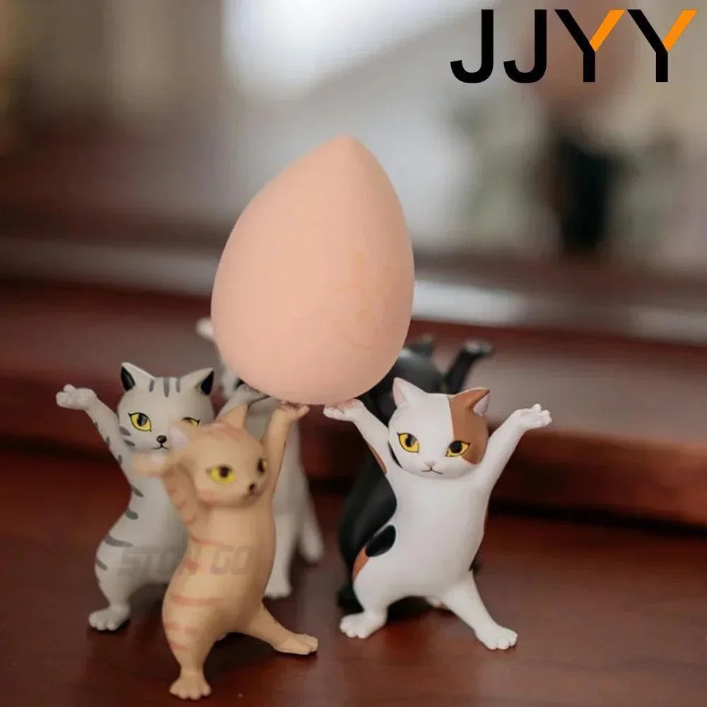 JJYY Cat Statue Pencil Holder – Cute Desktop & Bookshelf Ornament