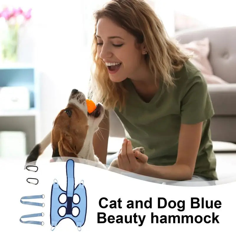 Dog Sling for Nail Trimming - Breathable Pet Hammock with Security Strap
