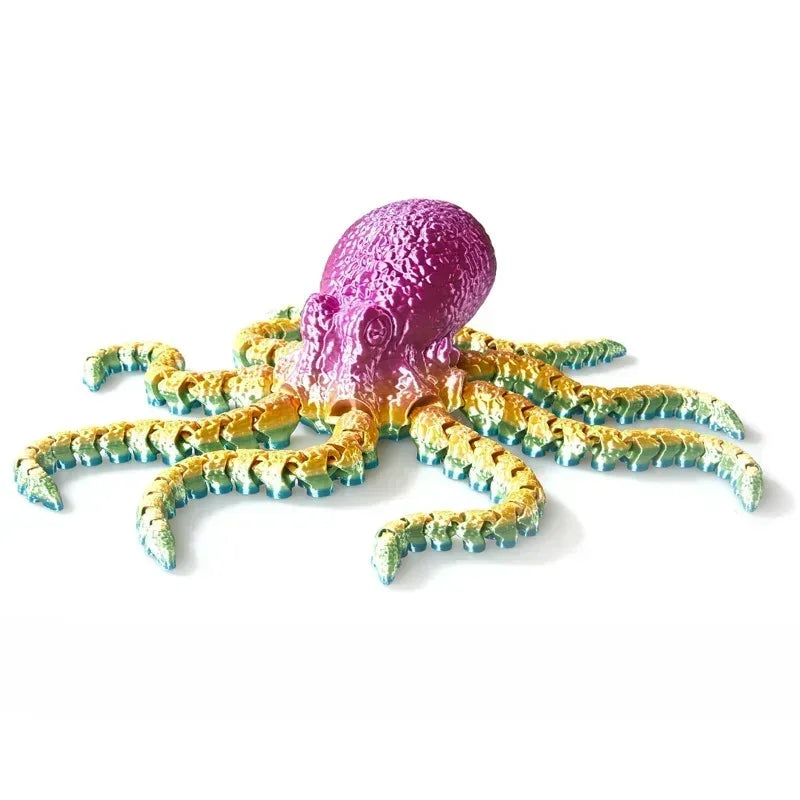 3D Printed Octopus Figurine – Flexible Ocean Animal Desk Decor