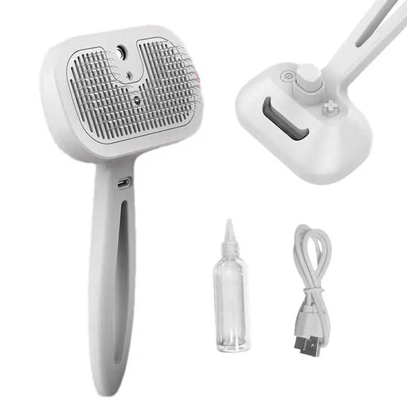 Dog Hair Care Cleaning Comb with Spray | USB Charging Pet Grooming Tool for Dogs & Cats