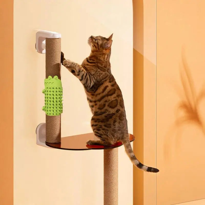 Cat Wall Brush Silicone Adjustable Pet Brush for Itching & Loose Hair Removal