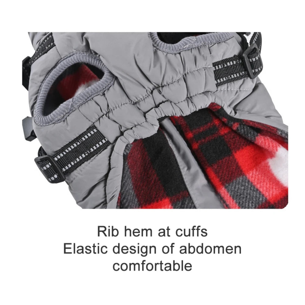 Waterproof Winter Dog Coat with Harness – Warm Pet Jacket for Chihuahua, Pug, French Bulldog