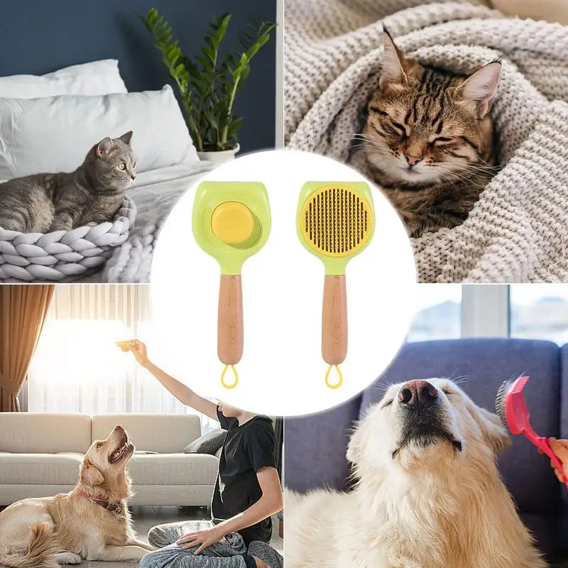 Self-Cleaning Dog Brush for Shedding & Dematting