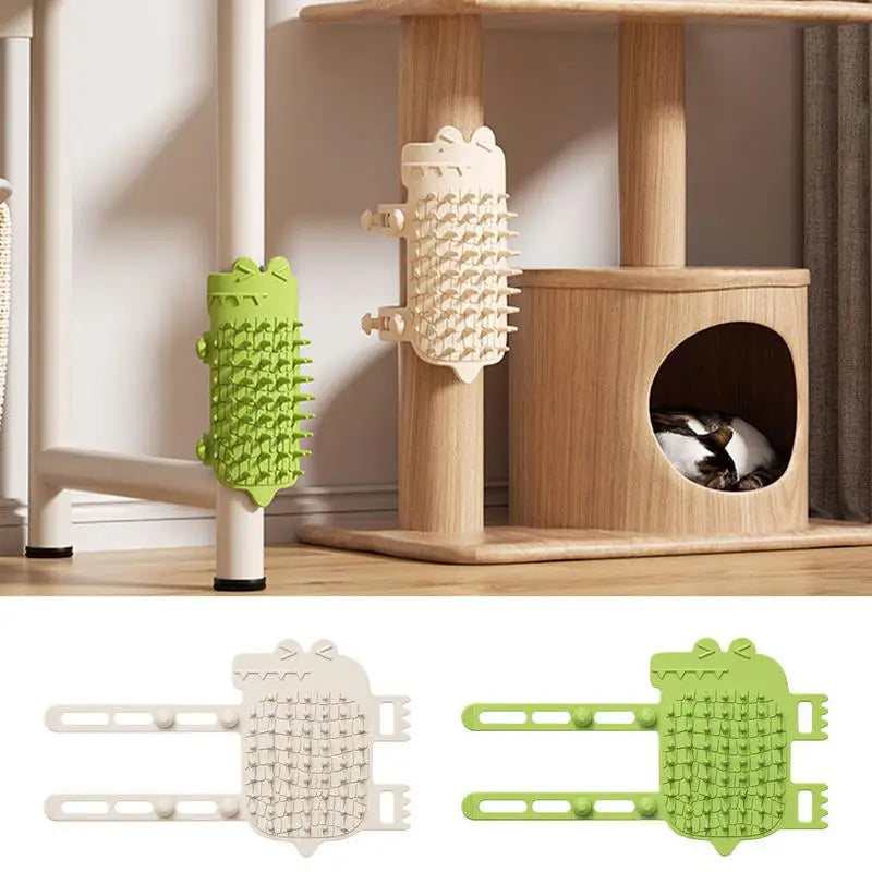 Cat Wall Brush Silicone Adjustable Pet Brush for Itching & Loose Hair Removal