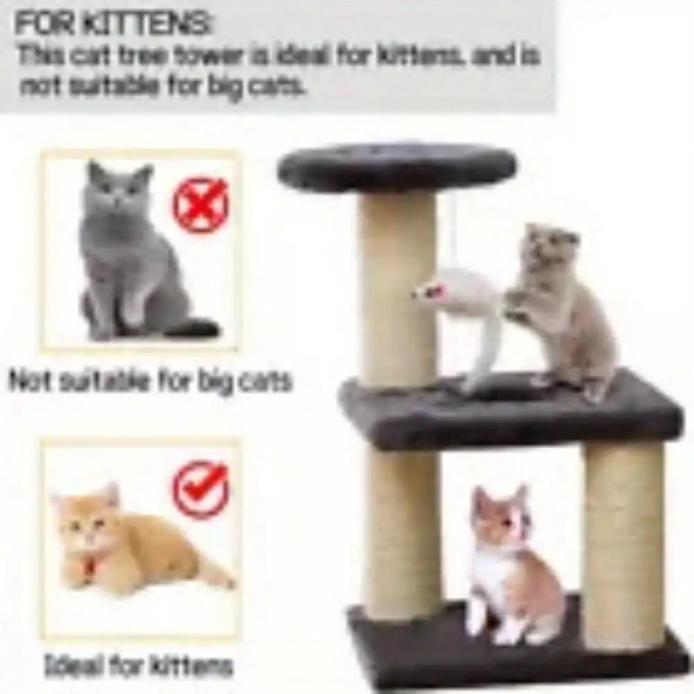 Cat Scratch Tree with Climbing & Playhouse – Indoor Pet Activity Center