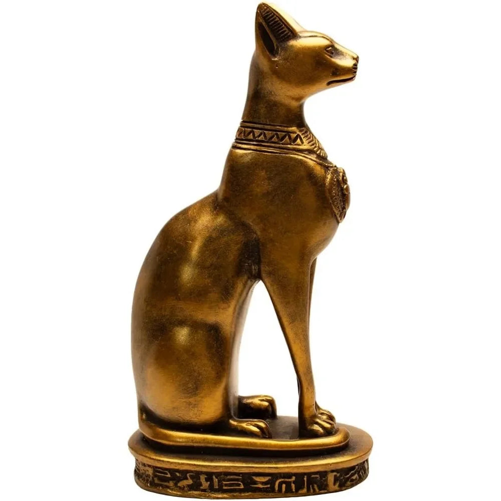 Cat Goddess Statue - 8" Bronze - Egyptian Home Decor