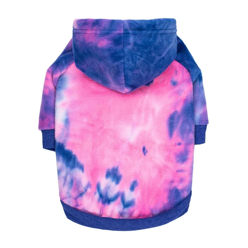 Tie Dye Dog Hoodie Winter Coat with Hat - Pet Sweaters for Small to Large Dogs