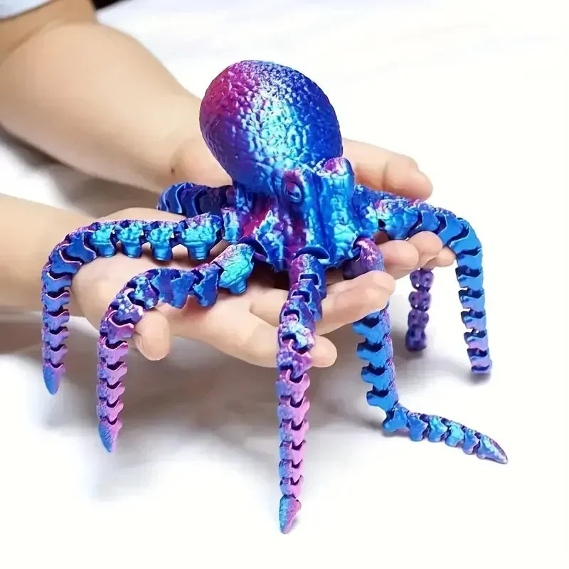 3D Printed Octopus Figurine – Flexible Ocean Animal Desk Decor