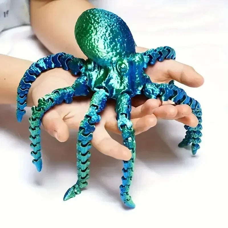 3D Printed Octopus Figurine – Flexible Ocean Animal Desk Decor