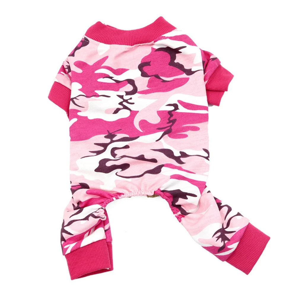 Soft Camouflage Dog Cat Jumpsuit – Cozy Puppy Pajamas