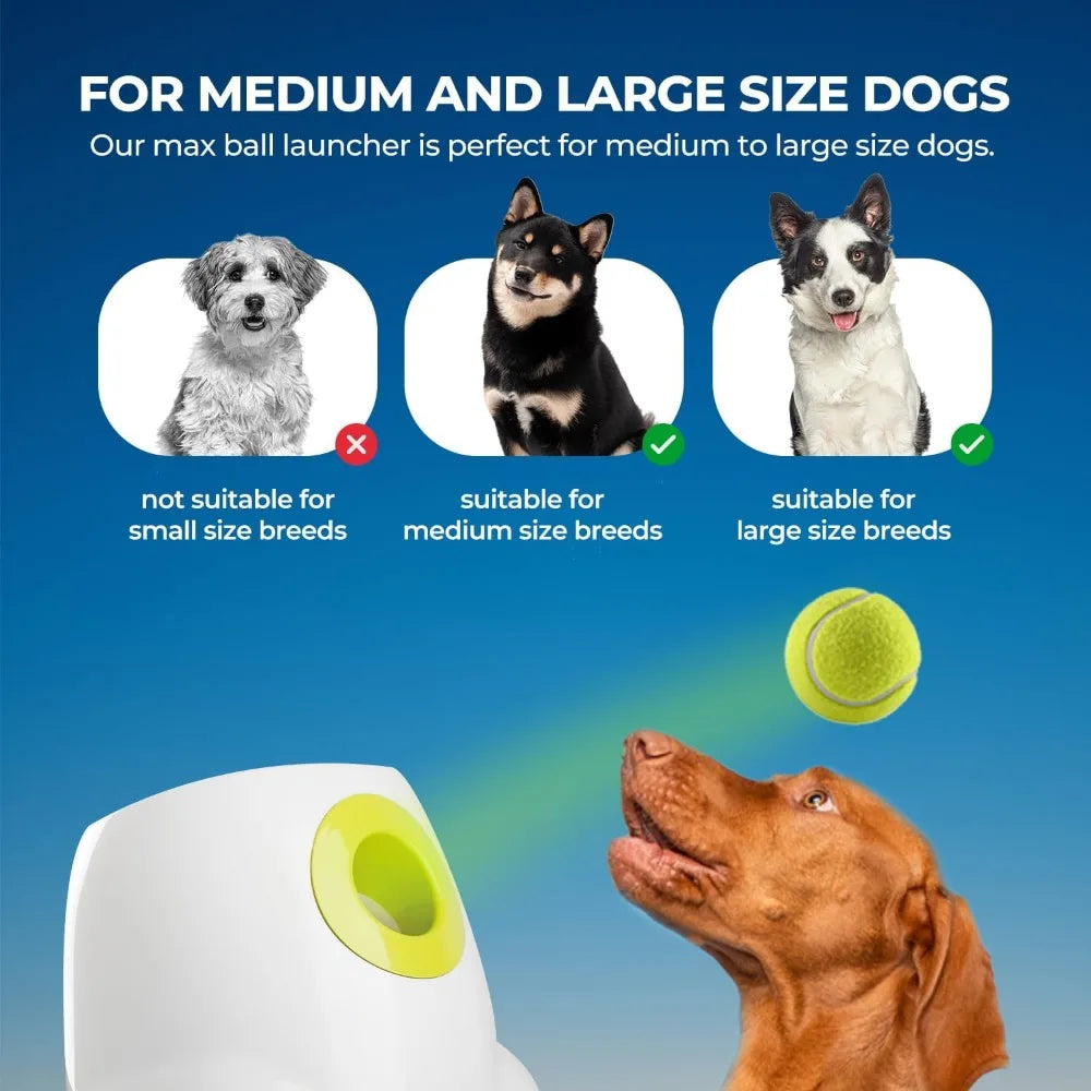 Automatic Dog Ball Launcher - Interactive Tennis Ball Thrower for Dogs