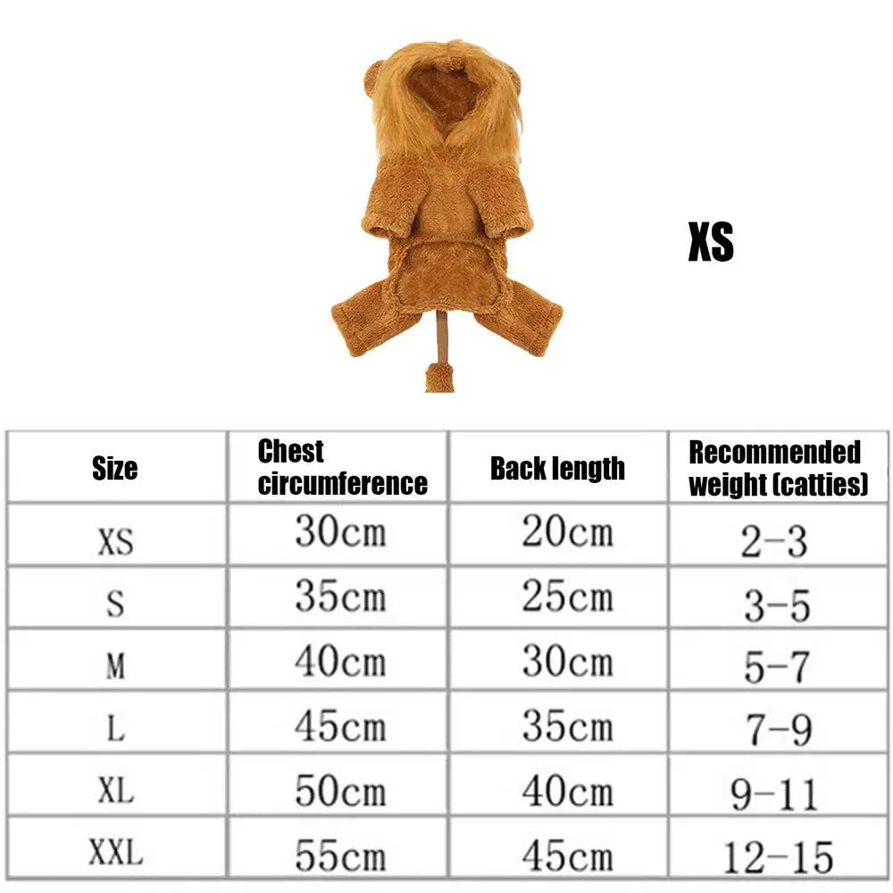 Cute Pet Dog Clothes Lion Costume Cartoon Tiger Hoodie Cosplay Dress Up
