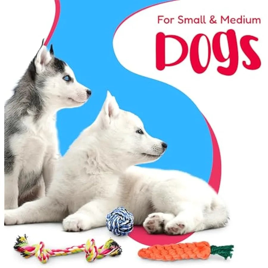 Pacific Pups 17pcs Dog Toy Bundle – Balls & Rope Toys for Pups