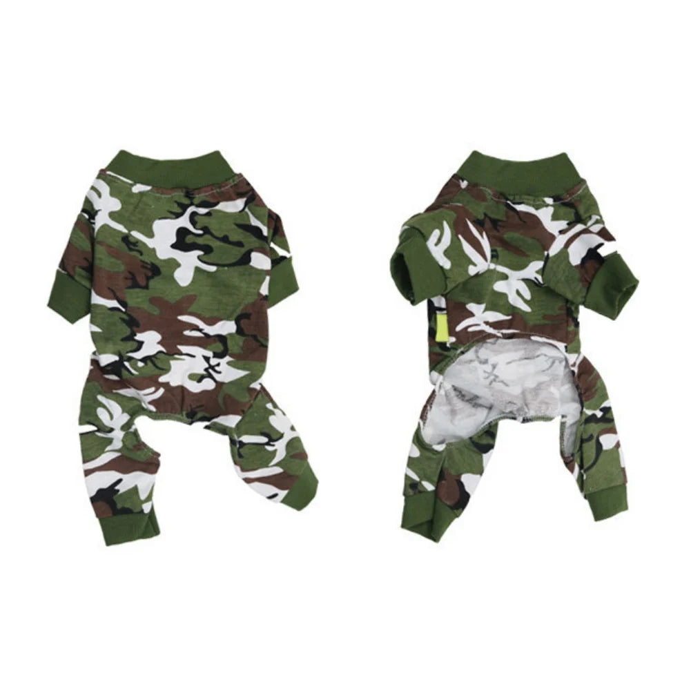 Soft Camouflage Dog Cat Jumpsuit – Cozy Puppy Pajamas