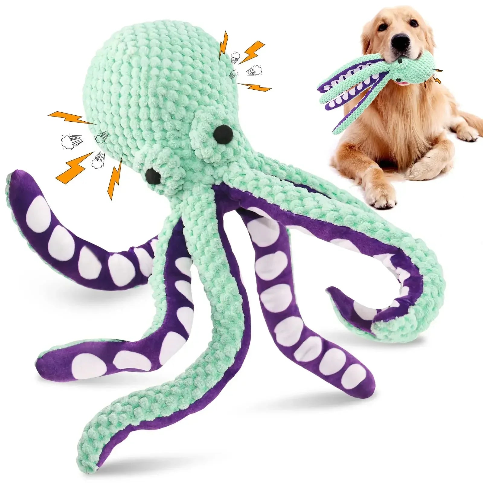 Pet Plush Octopus/Shell Chew Toy