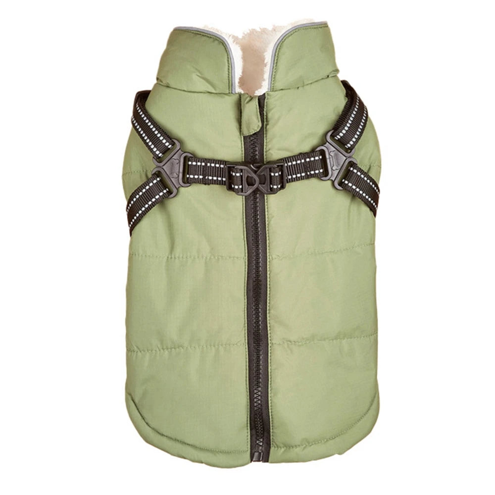 Waterproof Winter Dog Coat with Harness – Warm Pet Jacket for Chihuahua, Pug, French Bulldog