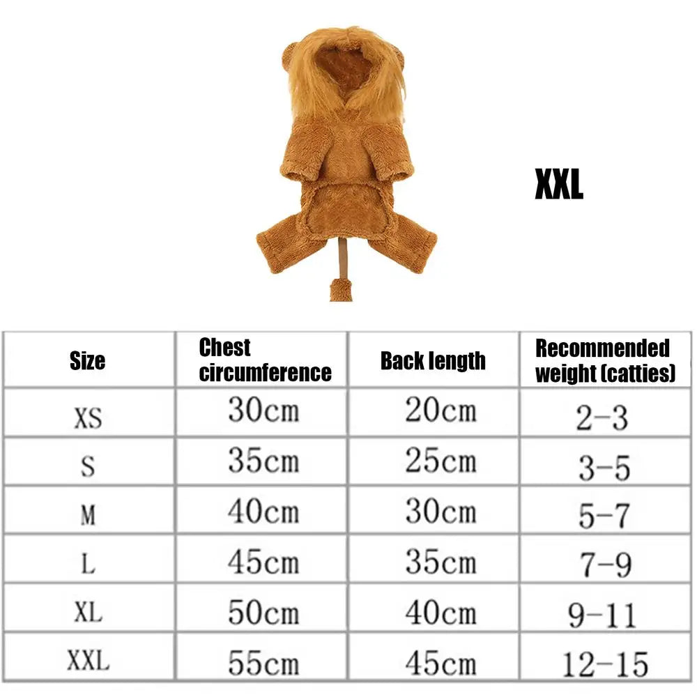 Cute Pet Dog Clothes Lion Costume Cartoon Tiger Hoodie Cosplay Dress Up