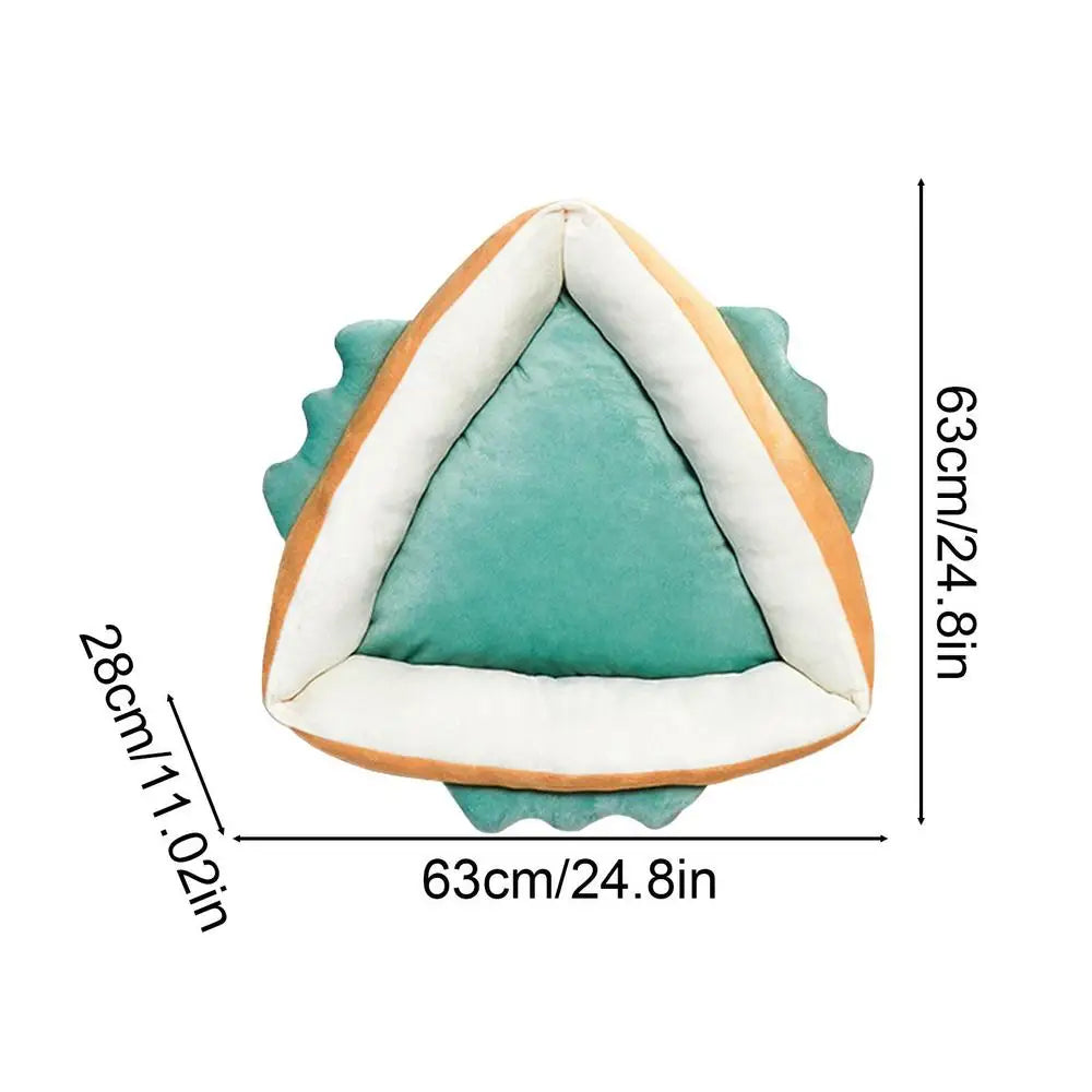 Cute Soft Triangular Pet Bed – Cozy Washable Cushion for Small Pets