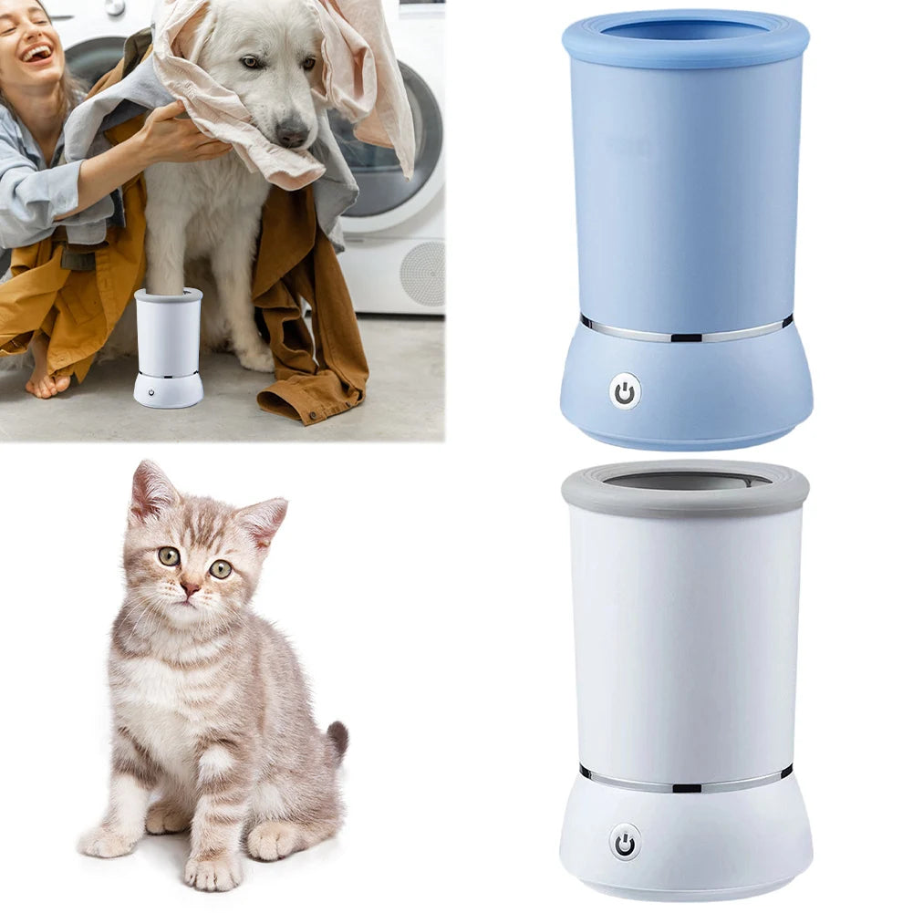 Automatic Pet Foot Washer Cup with Silicone Brush for Dogs & Cats