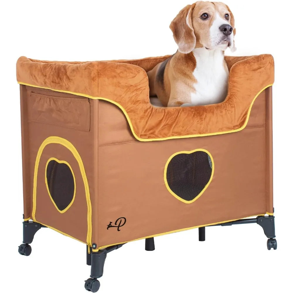 Bedside Lounge Pet Bed - Raised Bunk Beds for Medium Pets - Lion's Den Design