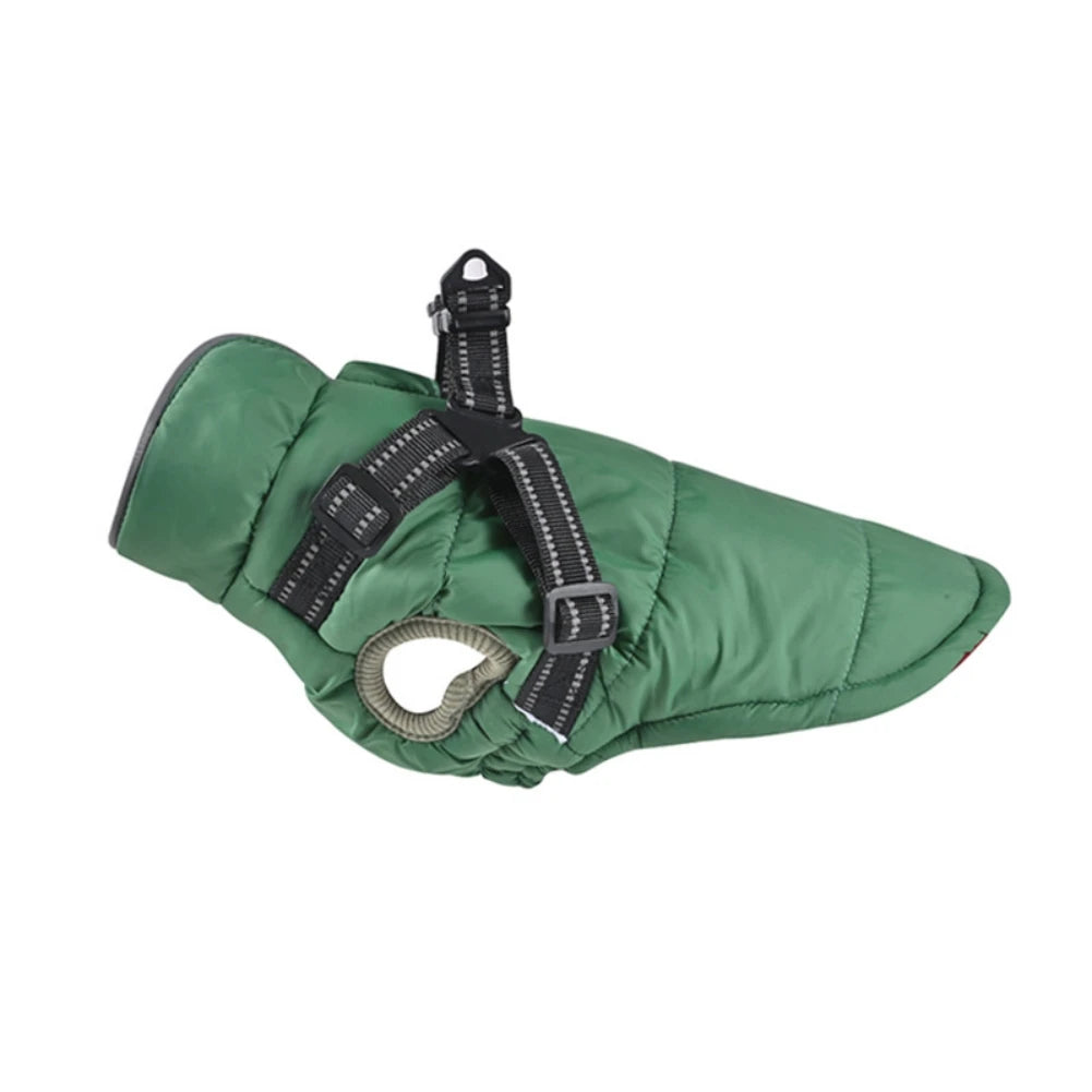 Waterproof Winter Dog Coat with Harness – Warm Pet Jacket for Chihuahua, Pug, French Bulldog