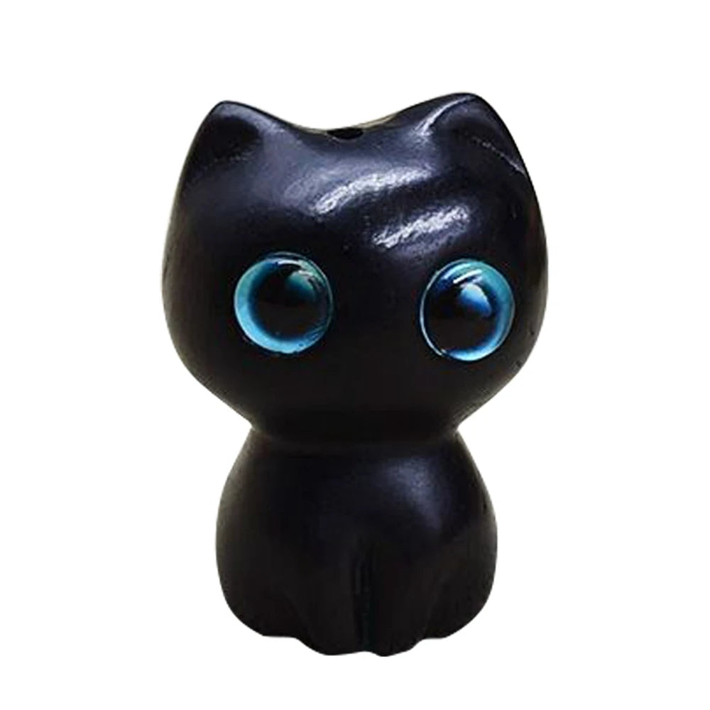 1PC Sandalwood Hand Carved Cat Sculpture – Memorial Garden Statue