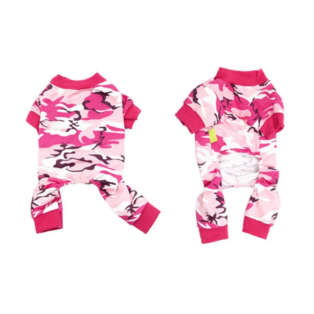 Soft Camouflage Dog Cat Jumpsuit – Cozy Puppy Pajamas