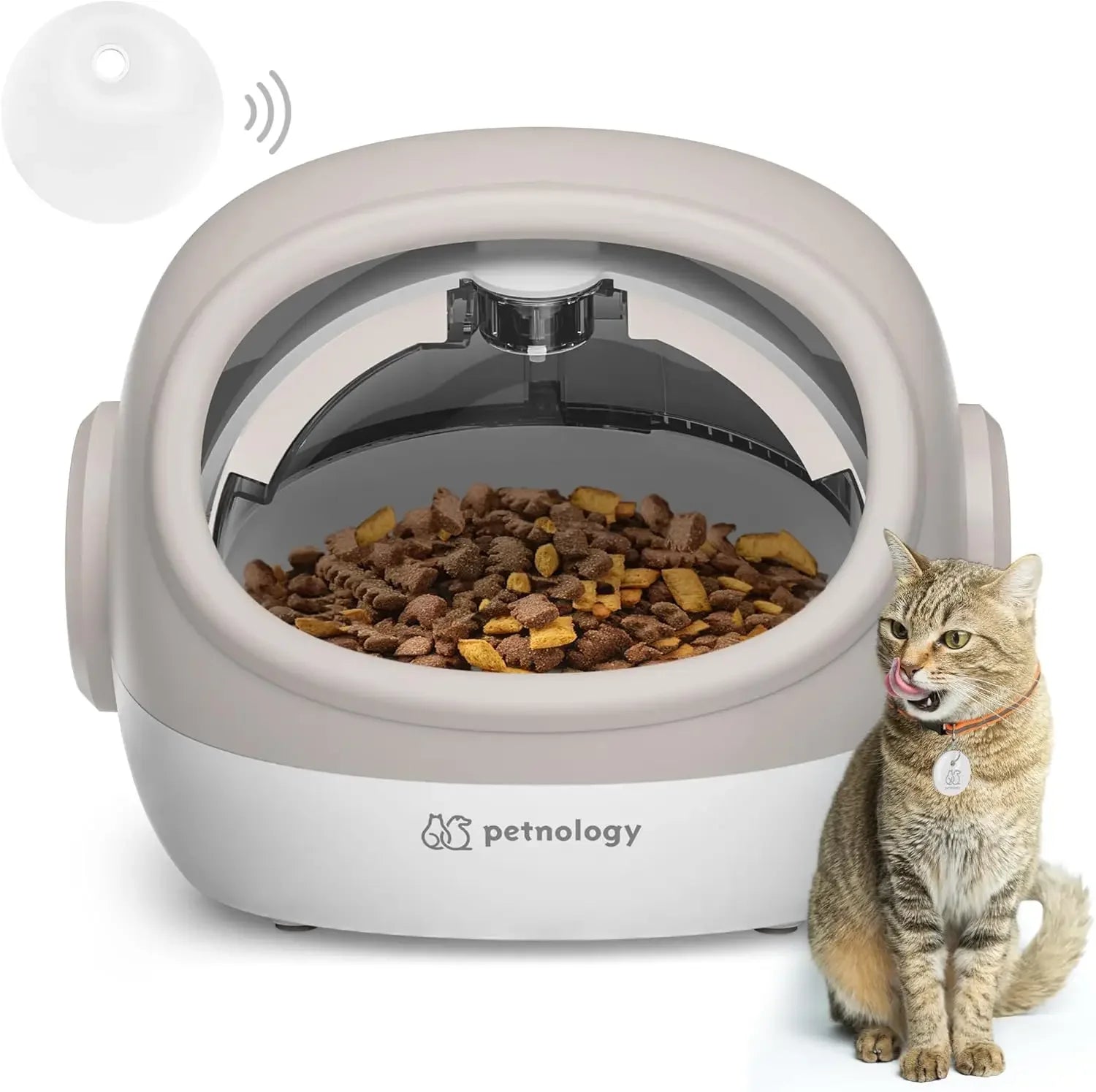 Automatic Cat Feeder with Collar Sensor - Timed Pet Food Dispenser for Multi-Cat Households