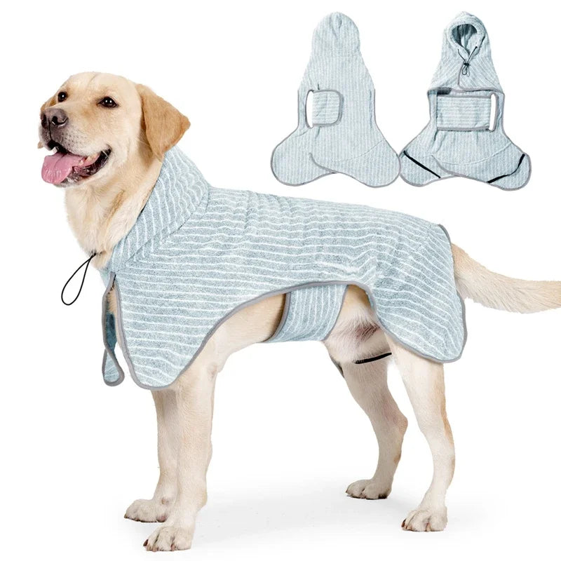 Pet Bathrobe Coat – Soft, Fast-Absorbing Towel for Dogs & Cats