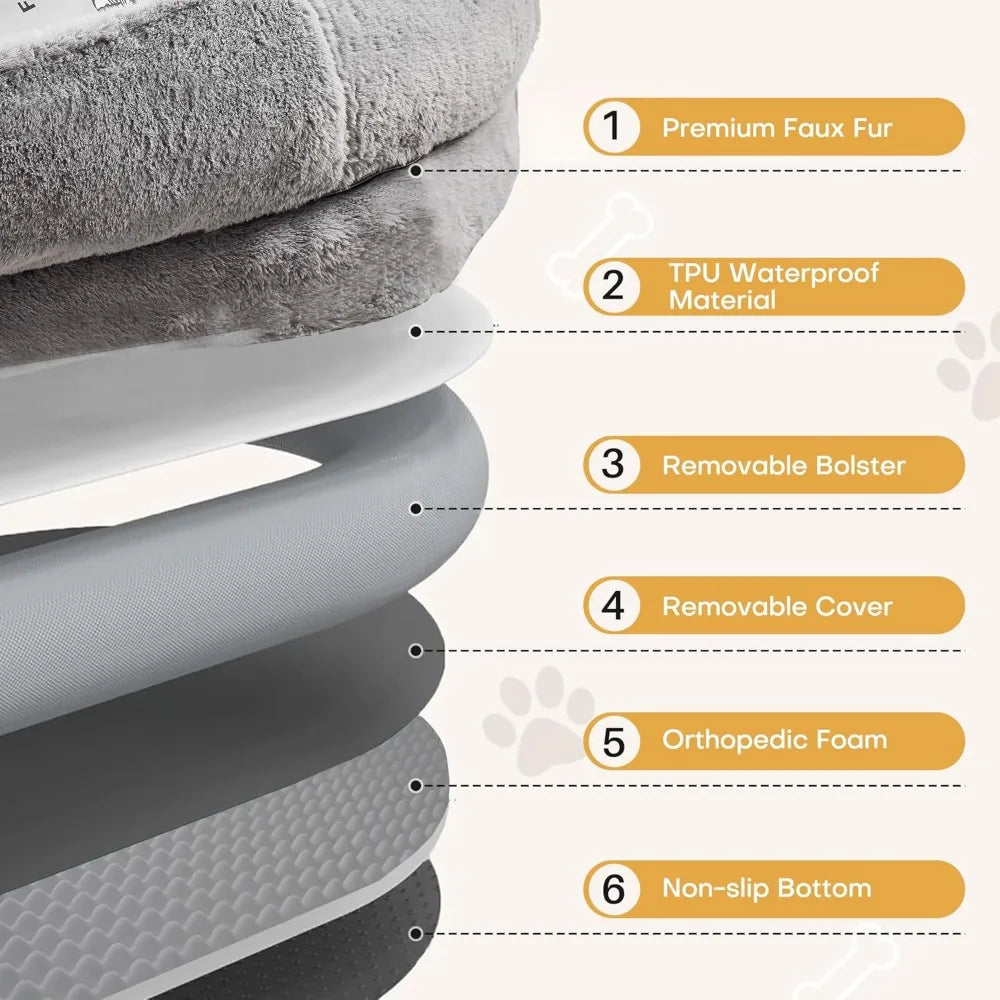 Extra Large Human Dog Bed – 72"x48"x10" with Blanket & Side Pocket