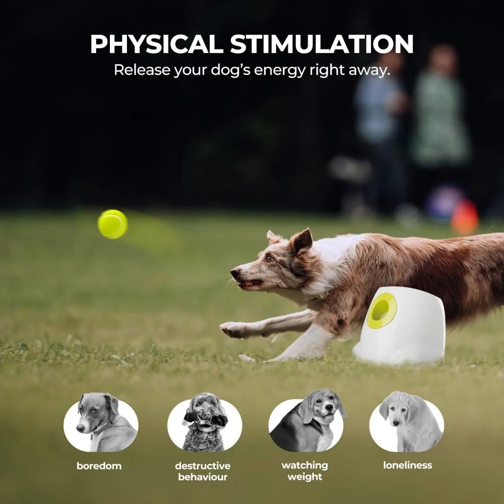 Automatic Dog Ball Launcher - Interactive Tennis Ball Thrower for Dogs