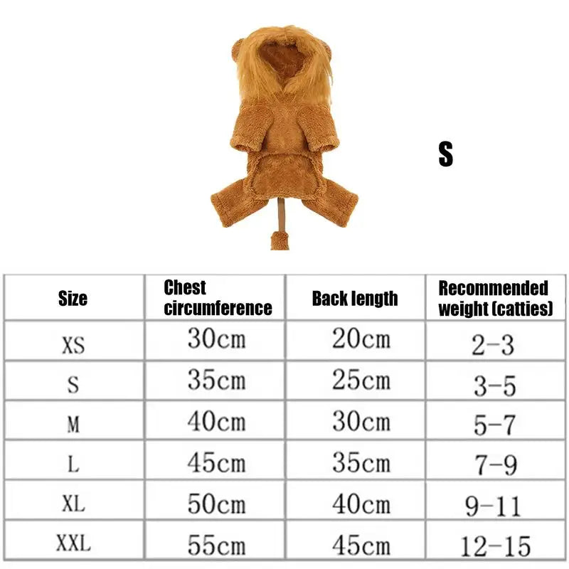 Cute Pet Dog Clothes Lion Costume Cartoon Tiger Hoodie Cosplay Dress Up