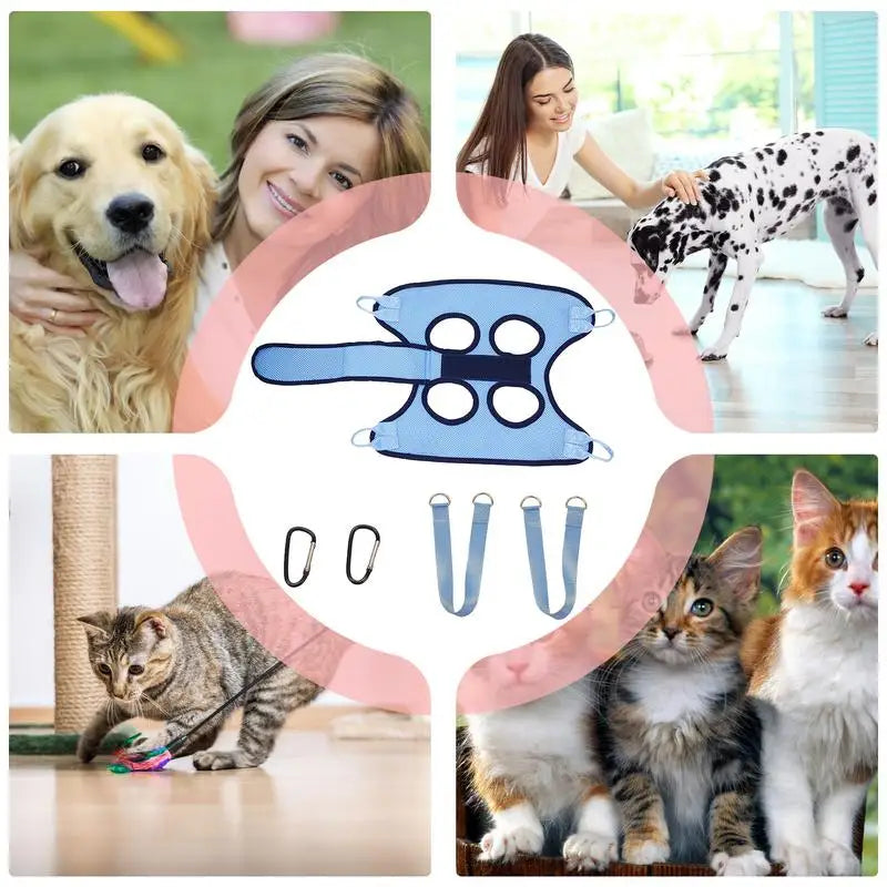 Dog Sling for Nail Trimming - Breathable Pet Hammock with Security Strap